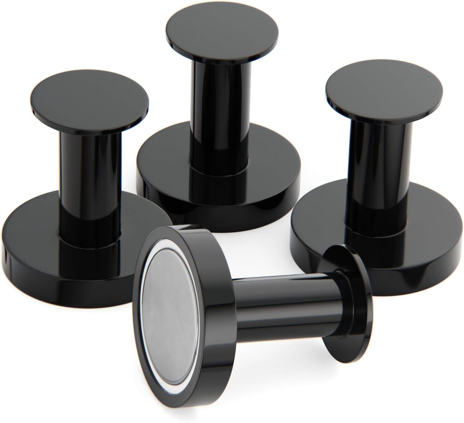 Magnetyczny wieszak na ubrania do wieszania ubrań i toreb, 4 wyjątkowo mocne czarne haki ścienne, wieszak na ubrania na drzwi z metalowym magnesem N