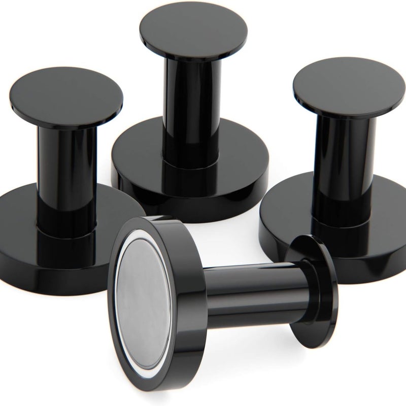 Magnetyczny wieszak na ubrania do wieszania ubrań i toreb, 4 wyjątkowo mocne czarne haki ścienne, wieszak na ubrania na drzwi z metalowym magnesem N