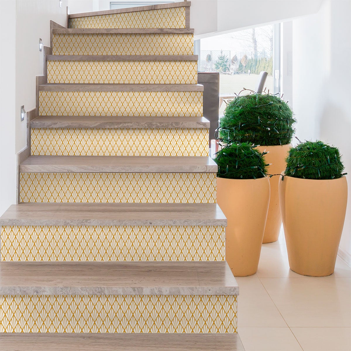 Vinilo escalera uriel x 2 - adhesivo de pared - revestimiento sticker mural decorativo - 2tirasde15cmx105cm