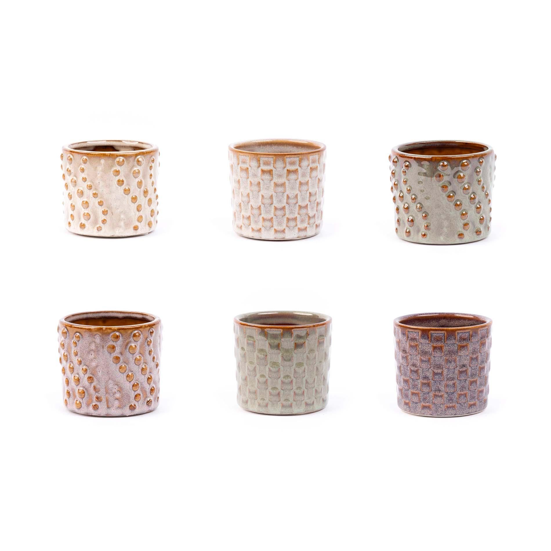 Zestaw 6 mini doniczek ceramicznych – Nowoczesna i elegancka dekoracja