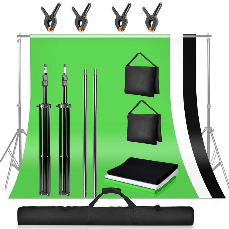 Neewer Système de Support de Fond de 2,6 x 3 m avec Toile de Fond de 3 Neewer Système de Support de Fond de 2,6 x 3 m avec Toile de Fond de 3