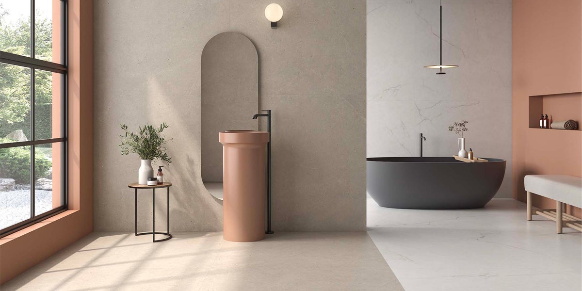 Carrelage sol effet pierre Kiyosumi Taupe 100x100 cm - Réflex Boutique - 3