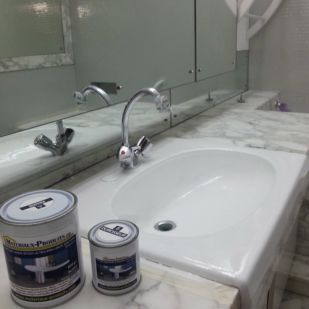 Peinture laque époxy salle de bain Kit de 1 Kg Blanc Ultrabrillant - PEINT40 - MATPRO - 5