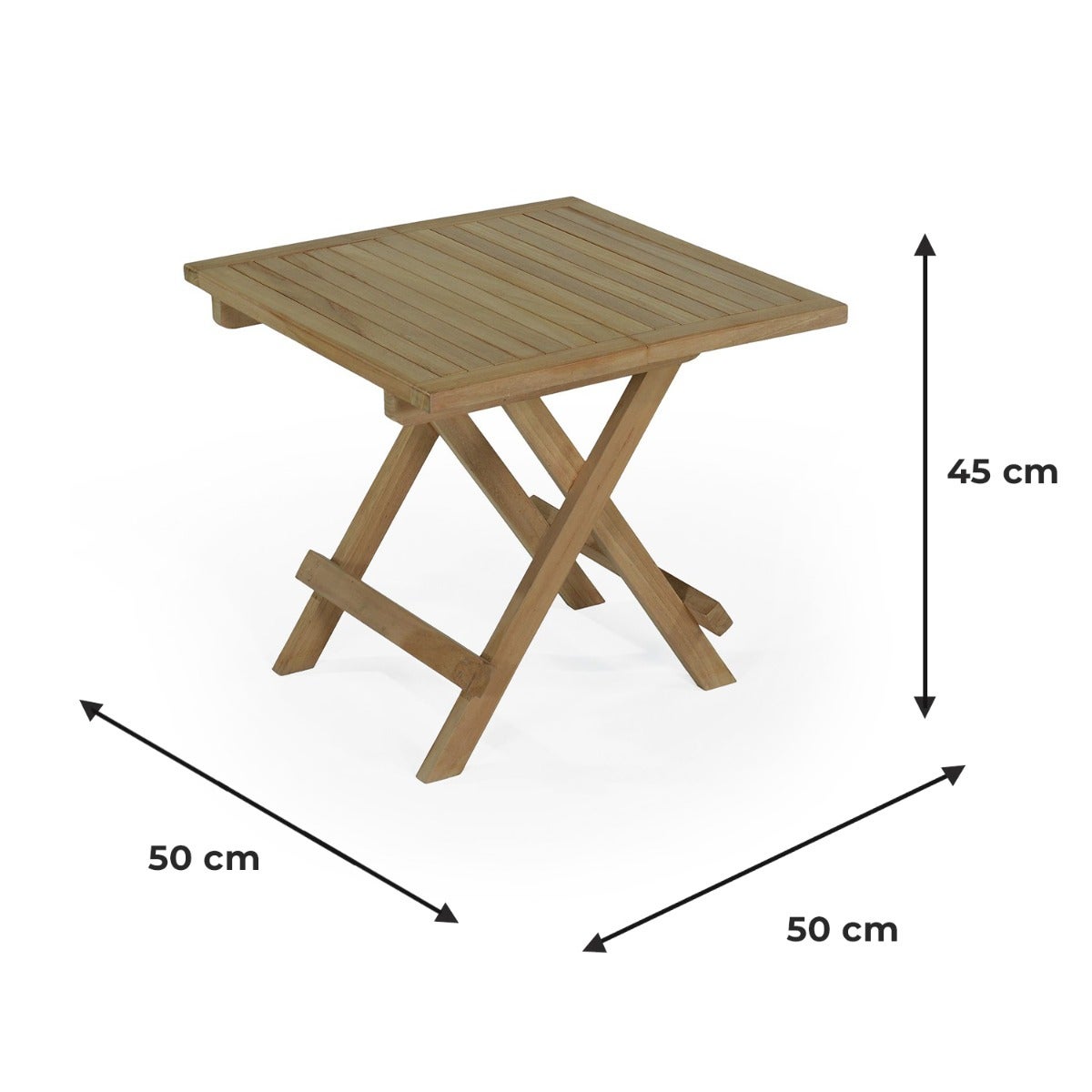 Table basse de jardin carré en Teck Marron - 7