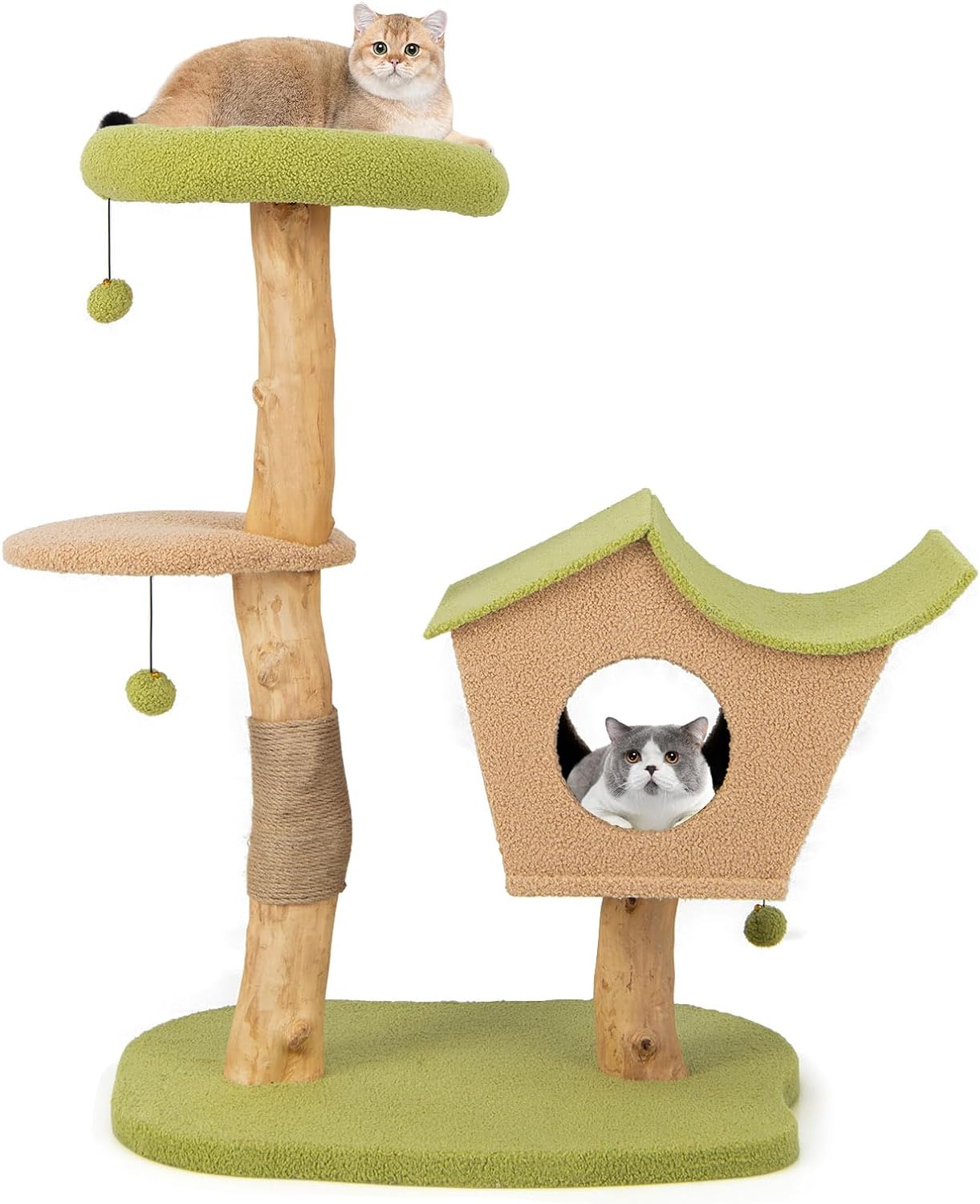 Arbre à Chat en Bois Massif de 110 CM, Centre d'Activité Multicouche ...
