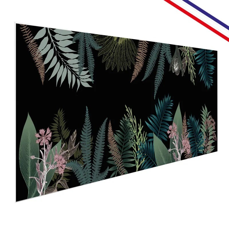 Crédence de salle de bain en PVC jungle floral noir 140x30 cm (en 2 bandeaux) - Strong Jungle - 4