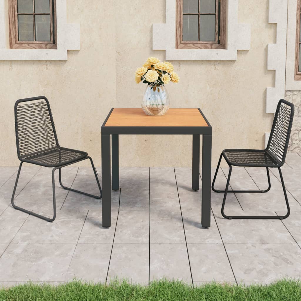 3-częściowy zestaw mebli ogrodowych, rattan PVC, czarno-brązowy vidaXL