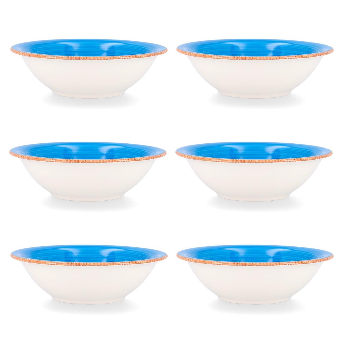 Set 4 Ciotole Per Zuppa E Pasta In Porcellana Bianca, 21,5 Cm, 150 Ml, Bordo In Paglia, Impilabili, Per Ristoranti E Casa