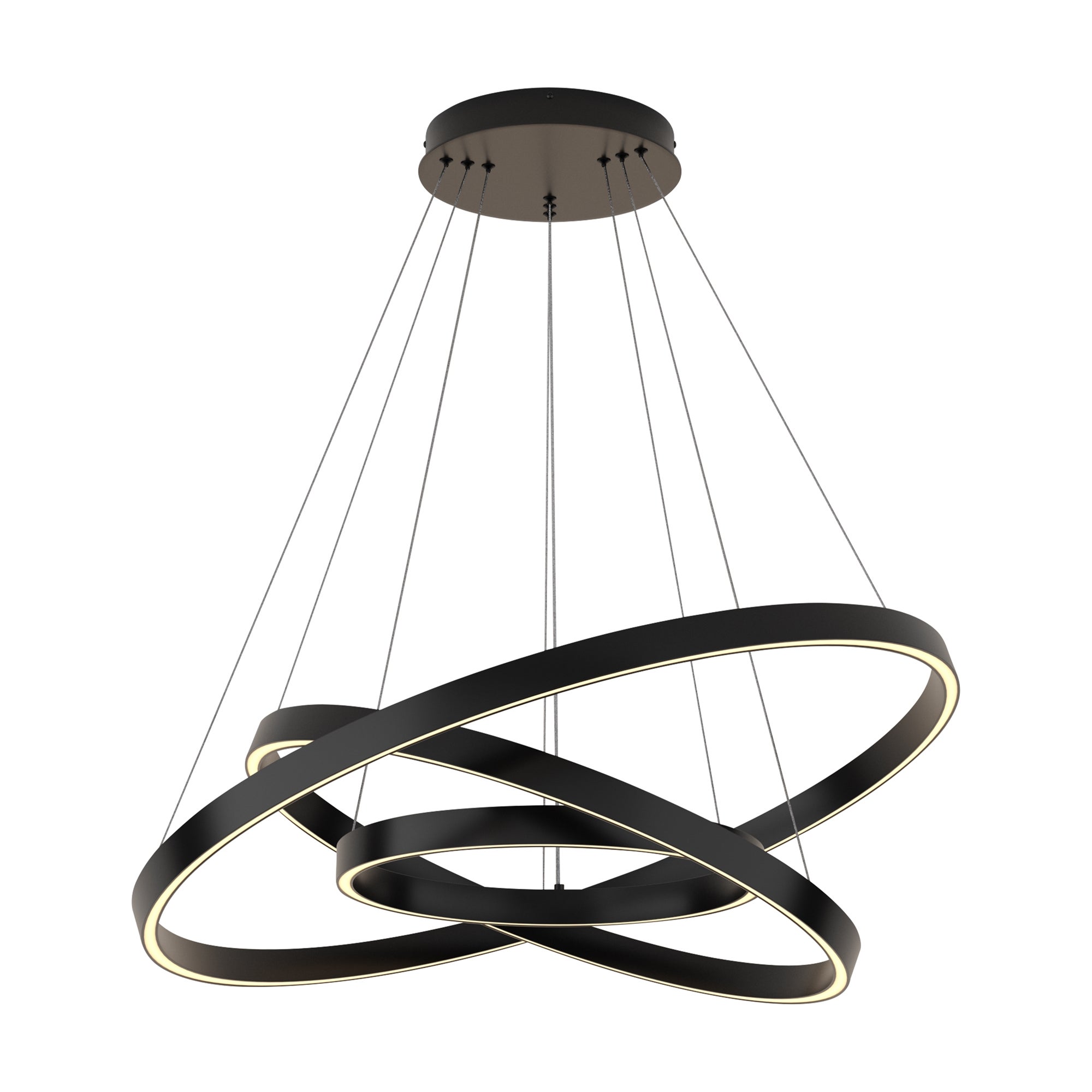 Plafonnier Suspendu Rond Hofstein - Noir - Métal - Pour Salon, Salle à Manger, Chambre