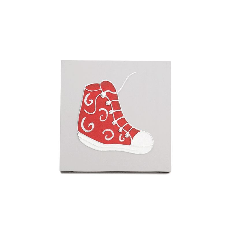 Cuadro artesanal infantil bota rojo 30 x 30 x 3,5 cm