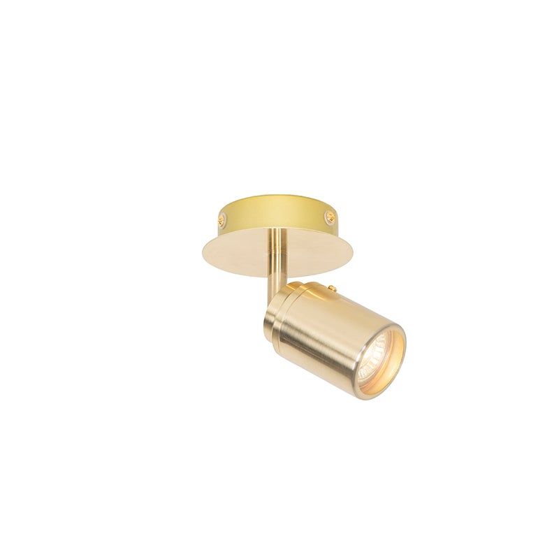 Qazqa spot de plafond - Ducha - doré/laiton, gu10, max. 35w, 10cm, rond, IP44, idéal pour le salon, la cuisine et - 6