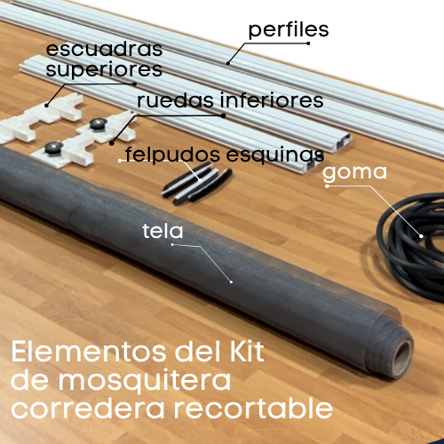 [KIT] Mosquitera corredera recortable marrón 100x200 - 6