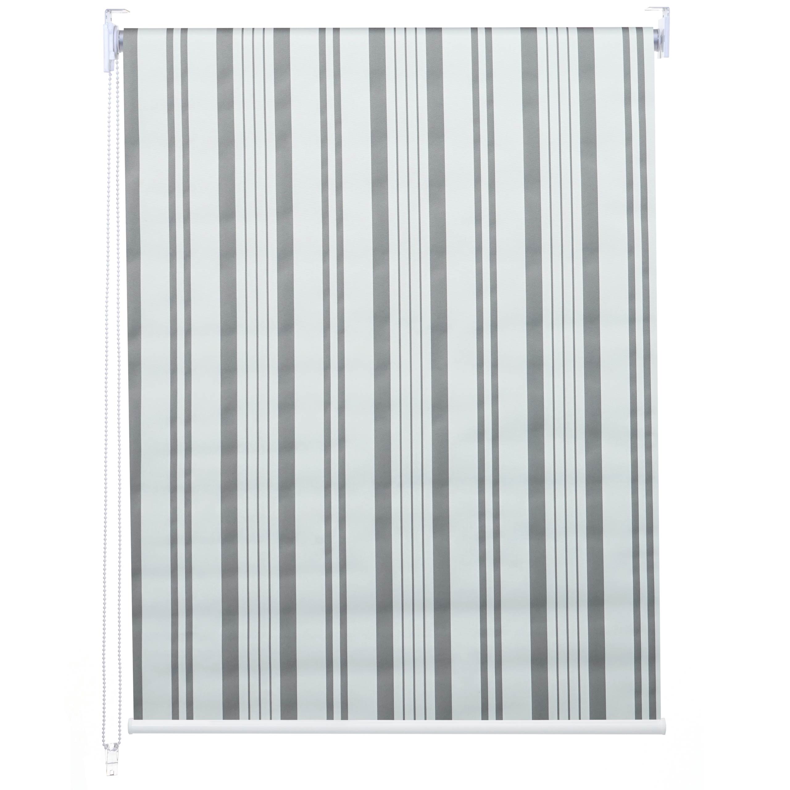 Estor enrollable hwc-d52, estor enrollable de ventana de tiro lateral, 70x230cm protección solar blackout opaco ~ gris/blanco