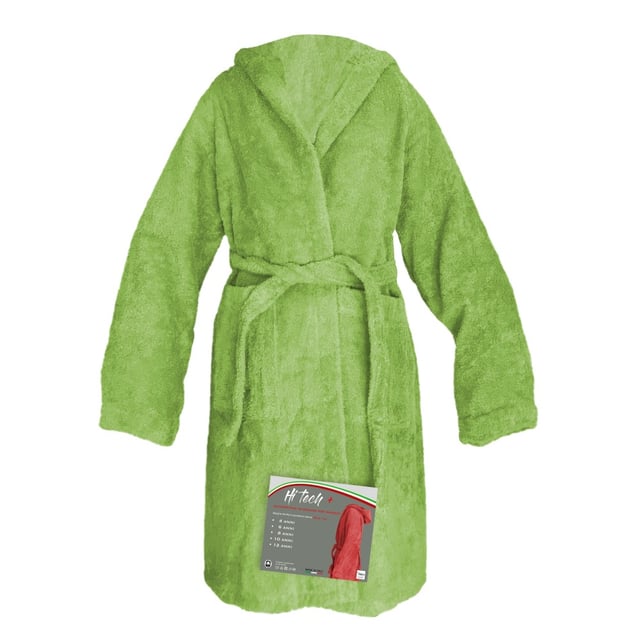 Hi-Tech + © Peignoir Bébé MÂLE en Pur Coton Éponge Fabriqué en Italie Vert 4 ANS