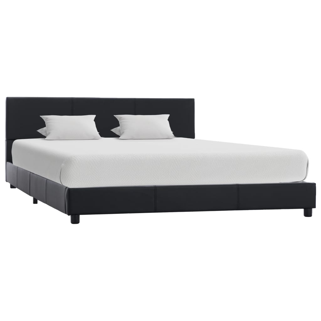 Maison Exclusive - Estrutura de cama 140x200 cm couro artificial preto - 9