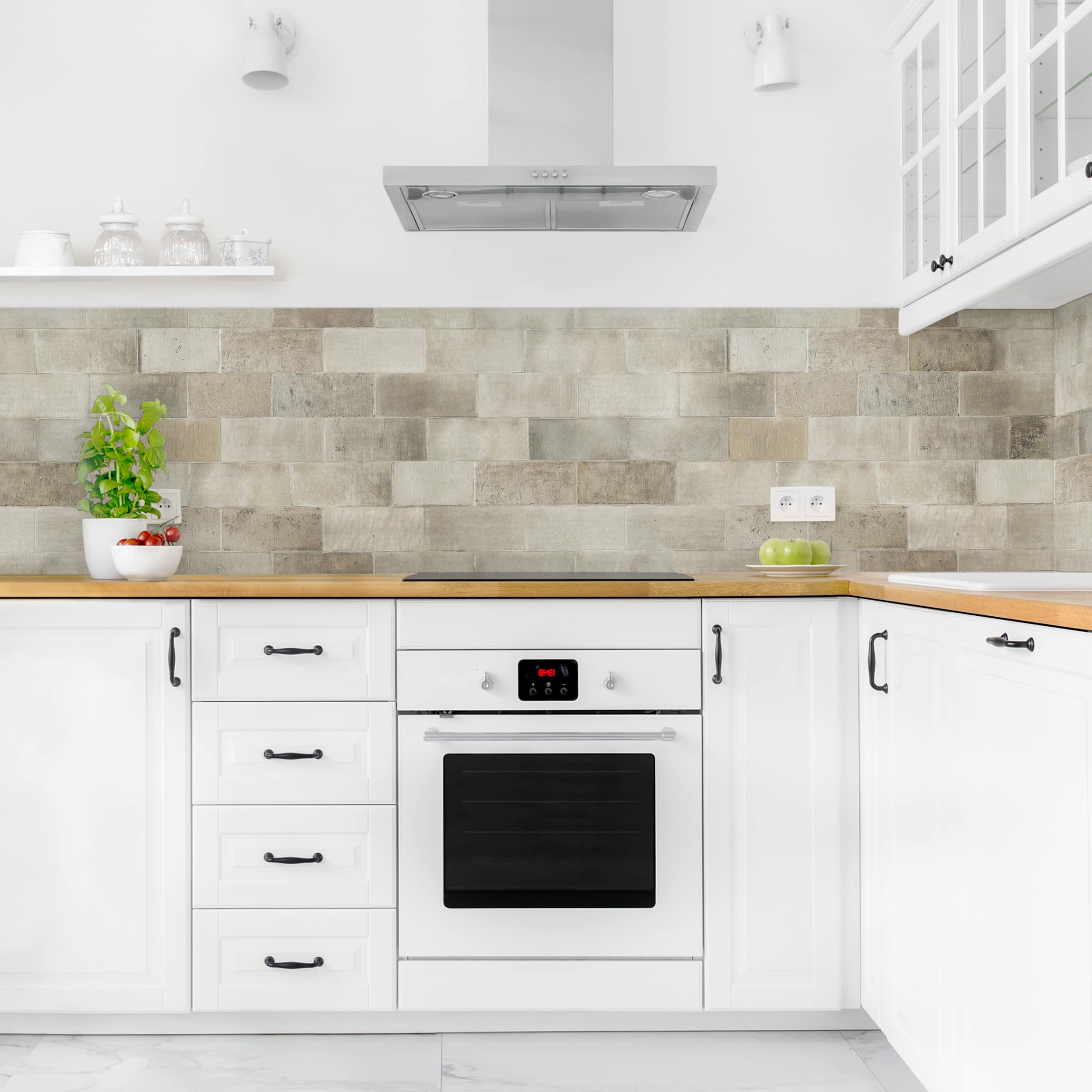 Crédence cuisine moderne crédence adhésive imperméable et résistant à l'huile autocollante sur mur et carrelage Mur brique béton 50 x 70 cm - 2