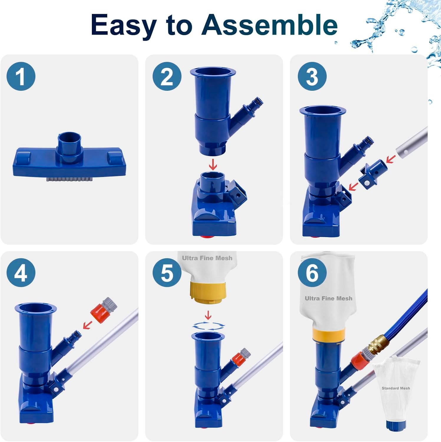 Aspirateur de piscine Portable sous-marin à Jet, aspirateur de piscine à Jet portatif pour piscine hors sol, aspirateur de piscine de Spa sous-marin - 4