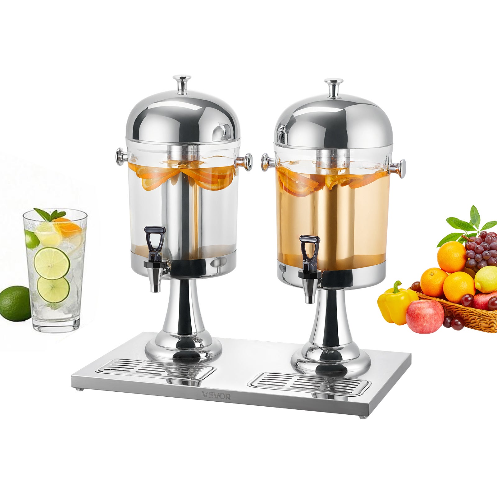 Distributeur De Boisson En Verre 3,8 L Avec Robinet Et Support Doré - Pour Limonade, Punch, Thé Glacé - Idéal Fêtes, Jardin, Réceptions - 7