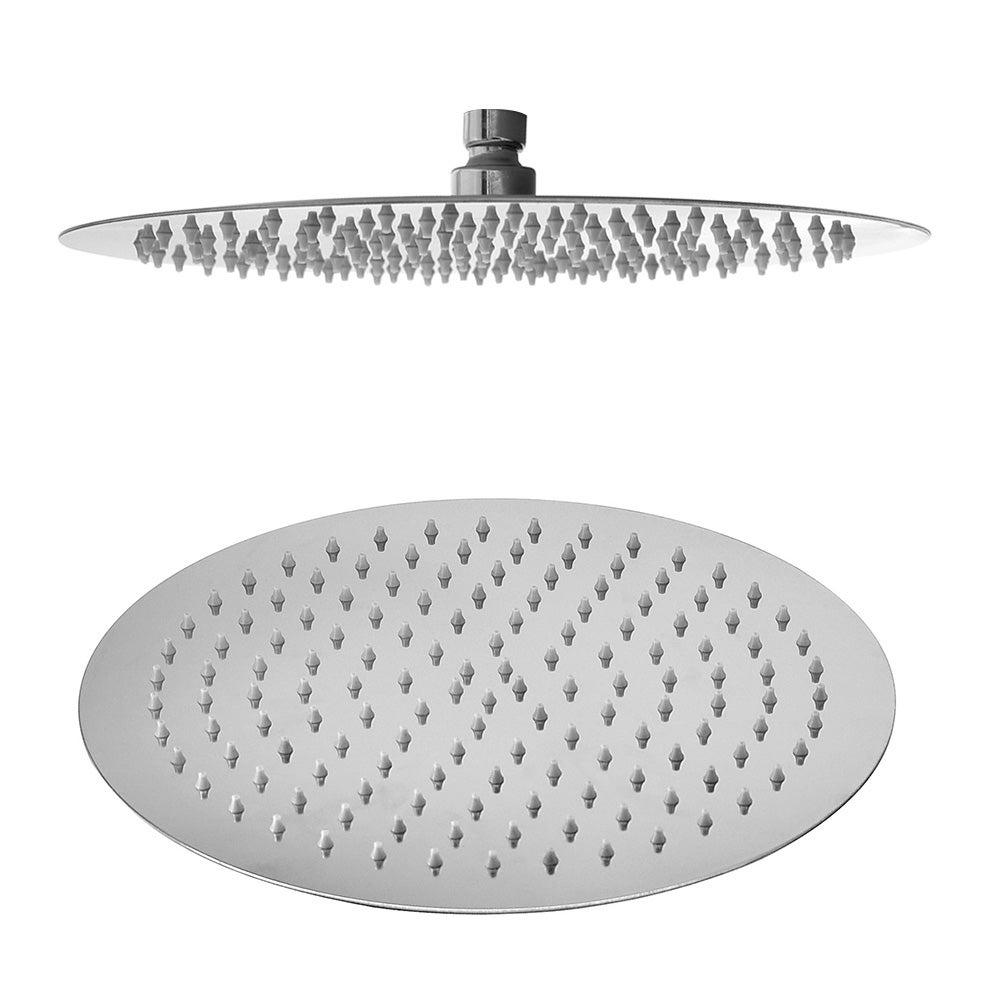 Kit doccia tondo cromo con set doccia + soffione acciaio 25 cm e braccio 40 cm - 4