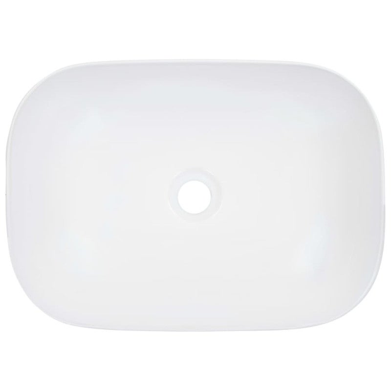 Lavatório 45,5x32x13 cm cerâmica branco vidaXL - 4