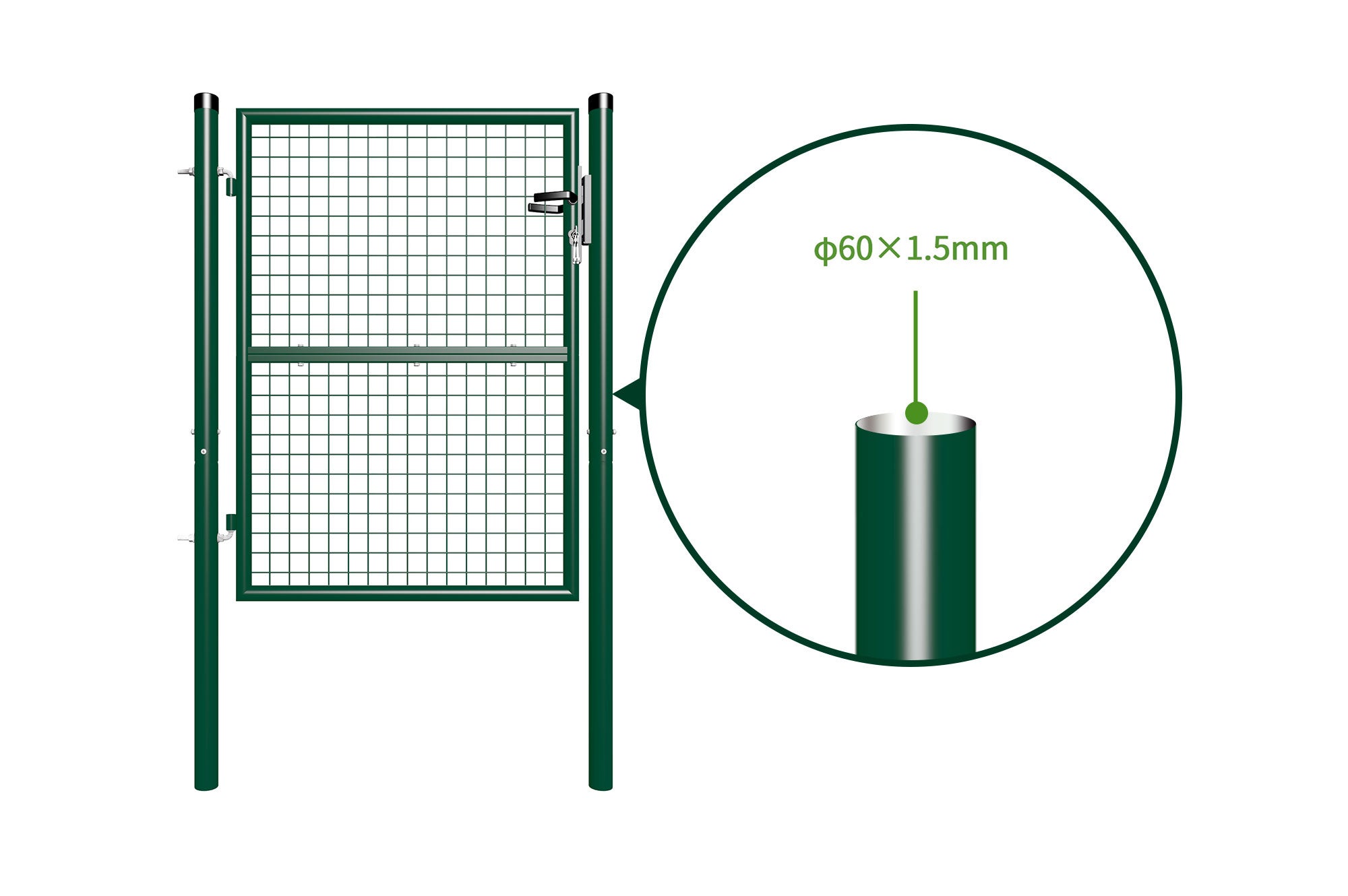 Portillon grillagé 1m OLGA H.130cm Vert - 9