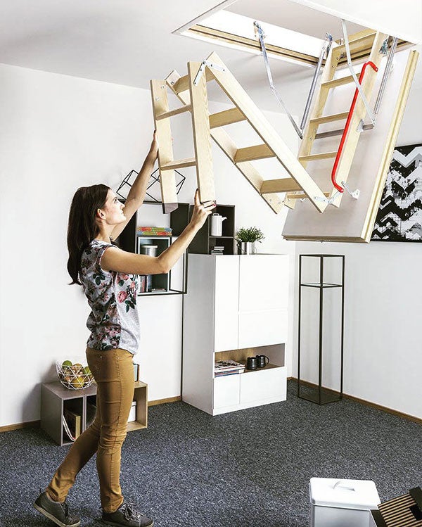 Echelle escamotable bois - Trémie de 70 x 140cm - Hauteur de 2.32 à 2.80m - LWK70140-2 - 6