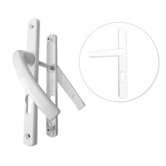 Ensemble alu porte étroite ovalfiliz prodif - clé i - 24 mm - saillie réduite articulée - blanc - 58/70v5x80c7x115 - 675315