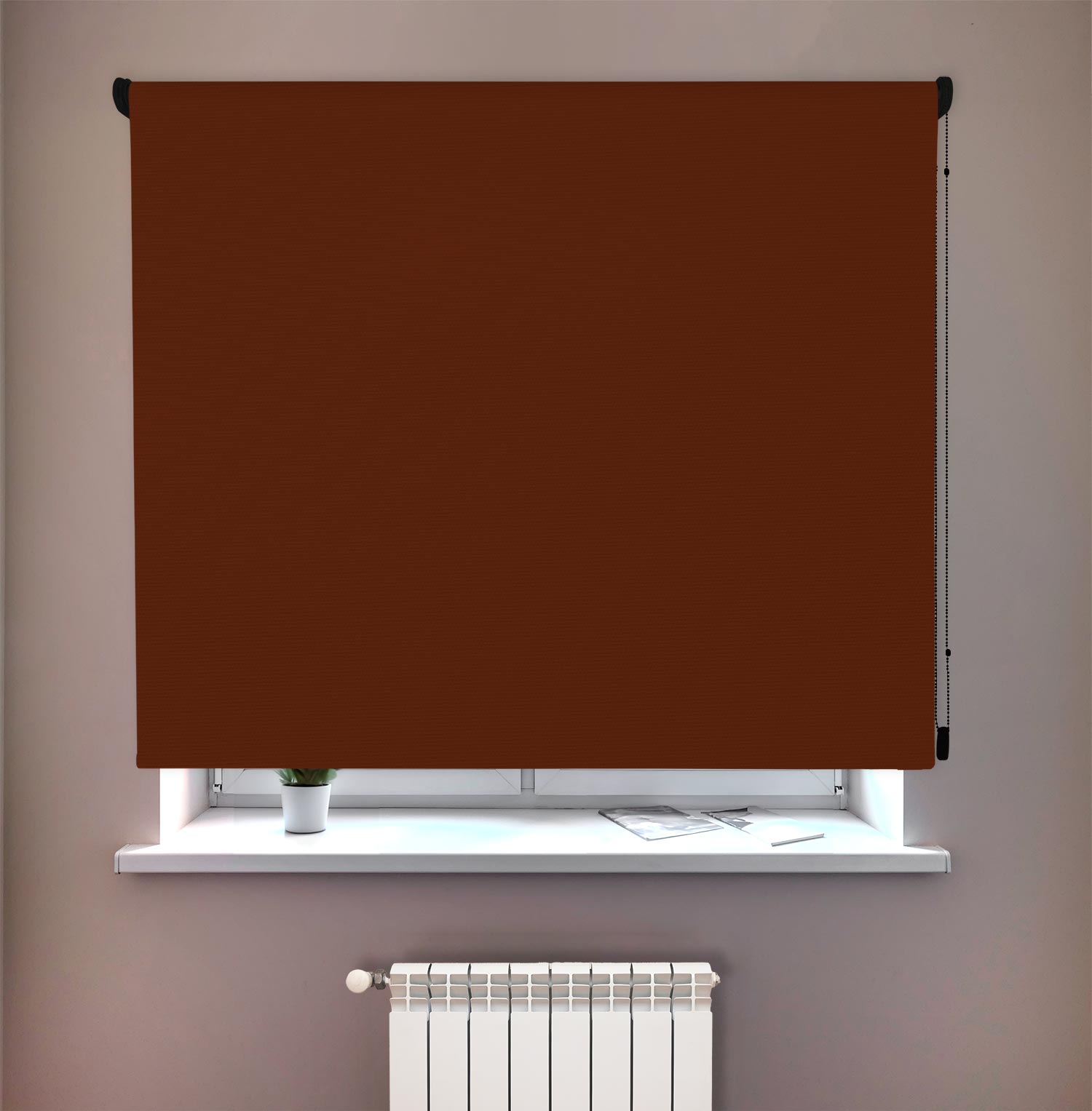 Estore de rolo opaco castanho 90x150cm. | Leroy Merlin