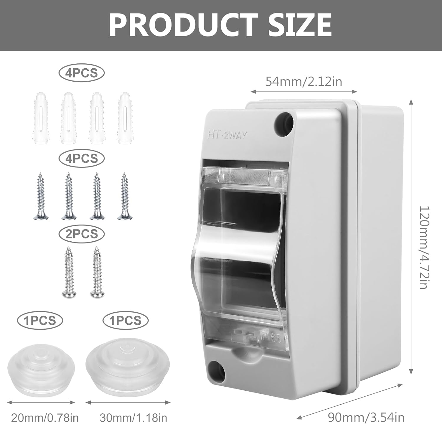Scatola elettrica impermeabile per esterni: scatola elettrica impermeabile per esterni IP65, pannello elettrico a 1 fila, scatola elettrica impermeabi - 2