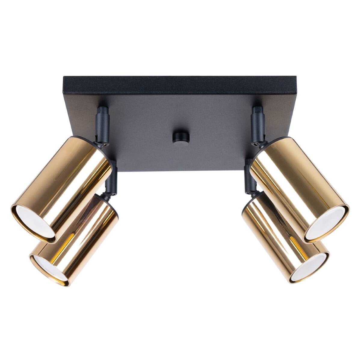 Reflektor sufitowy spot natynkowy Winx kwadratowy czarno-złoty 4xGU10x10W wym: 19 x 25 x 25 cm metal Sollux Lighting