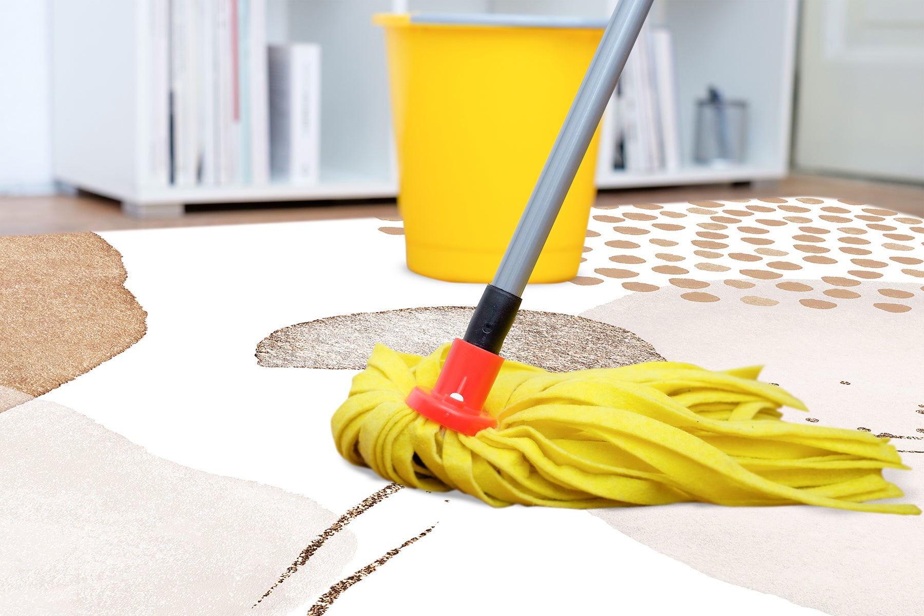 Tappeto antiscivolo in vinile, Nikita [Diam] 100 cm - PVC stampato, lavabile, ignifugo, per salotto e cucina, stile moderno - 6