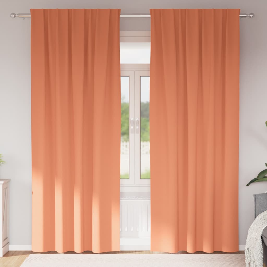 Firany blackout z kółkami 2 pcs terakota 260 x 140 cm Poliester vidaXL