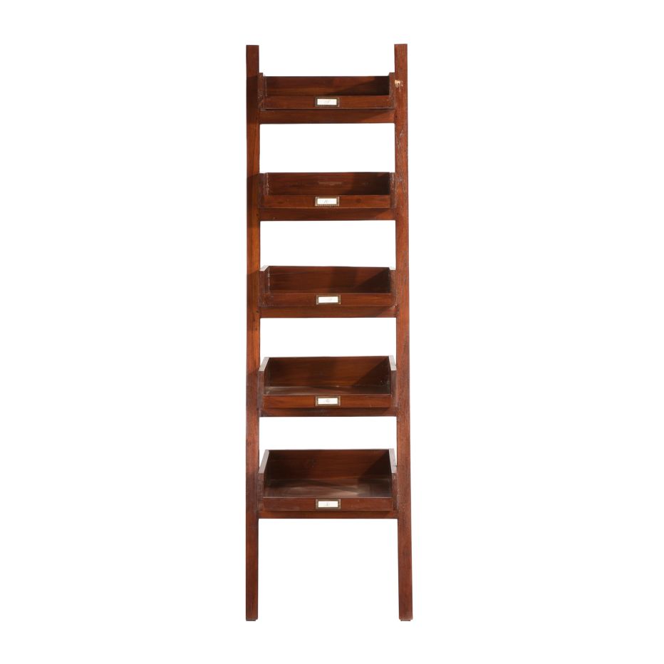 Ladder étagère échelle en bois couleur teck Leroy Merlin