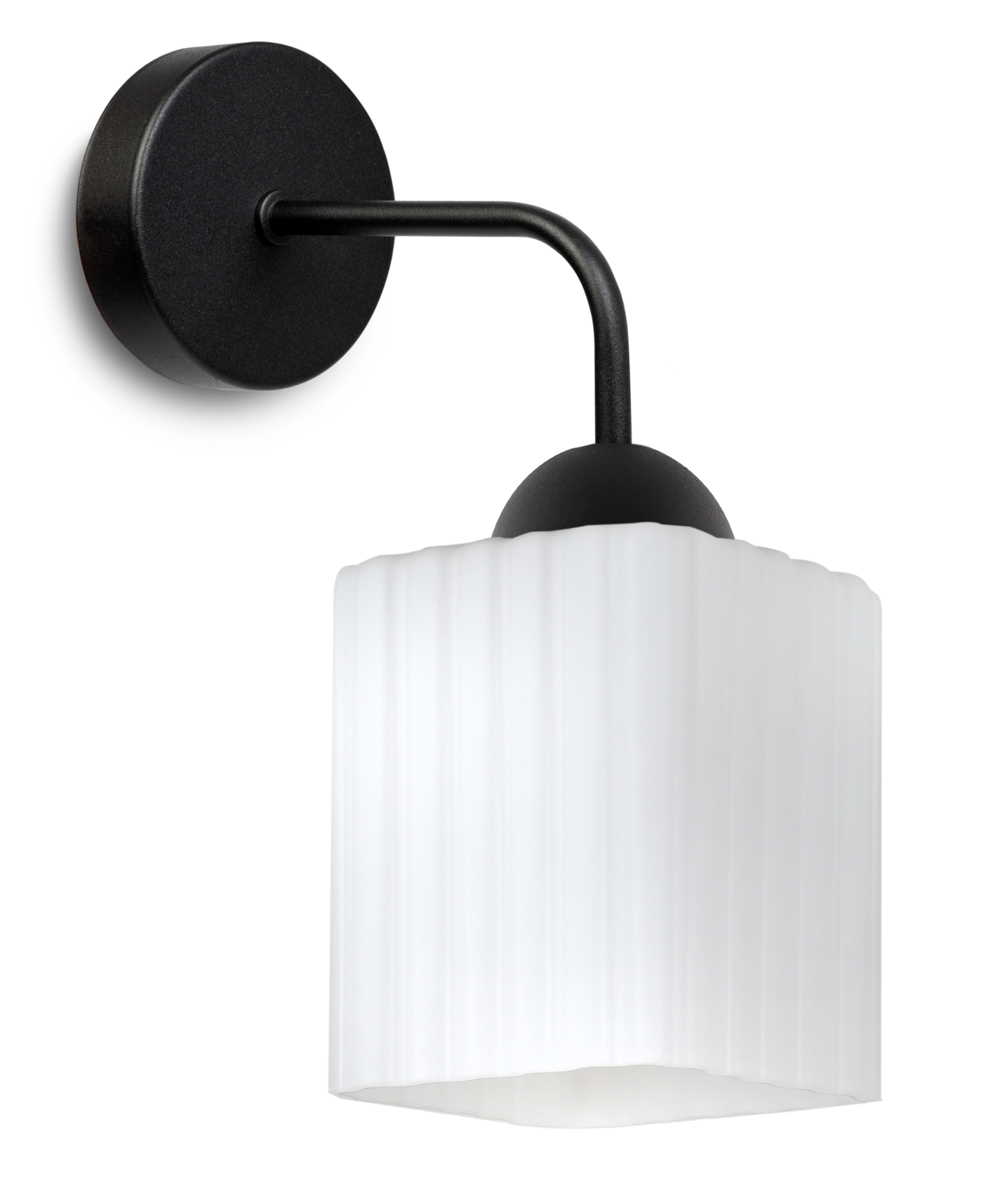 Lampa kinkiet ścienny Riffle loft 1xE27 klosz szklany sześcian 15cm biały Light Home LH