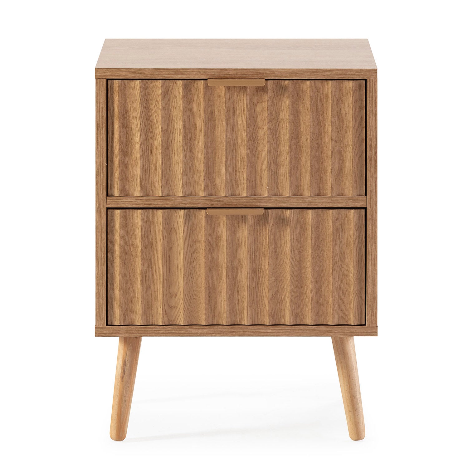 Table de chevet Lluvia 2 tiroirs couleur chêne - 4