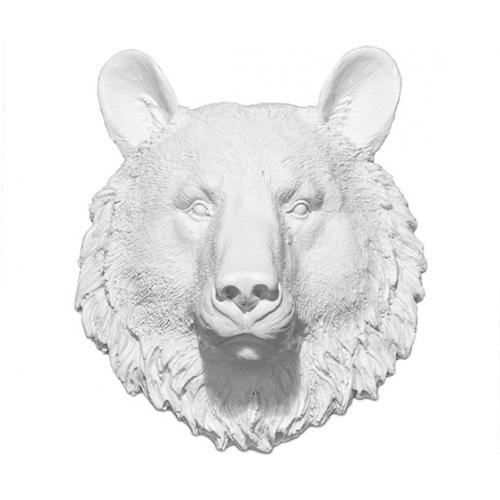 Sculpture Tête D'Ours En Résine - Décoration Murale Élégante Pour Salon, Bureau, Hôtel