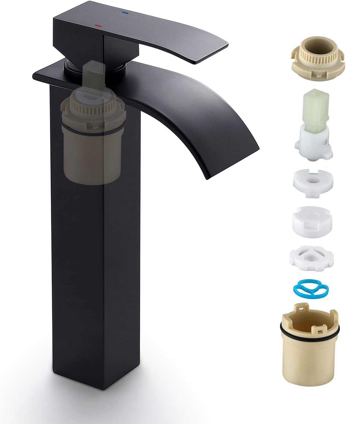 Torneira Cecipa Max Waterfall com Bica Alta, Furo Único, Misturadora para Lavatório de Mão com Alavanca Única em Cobre - 4