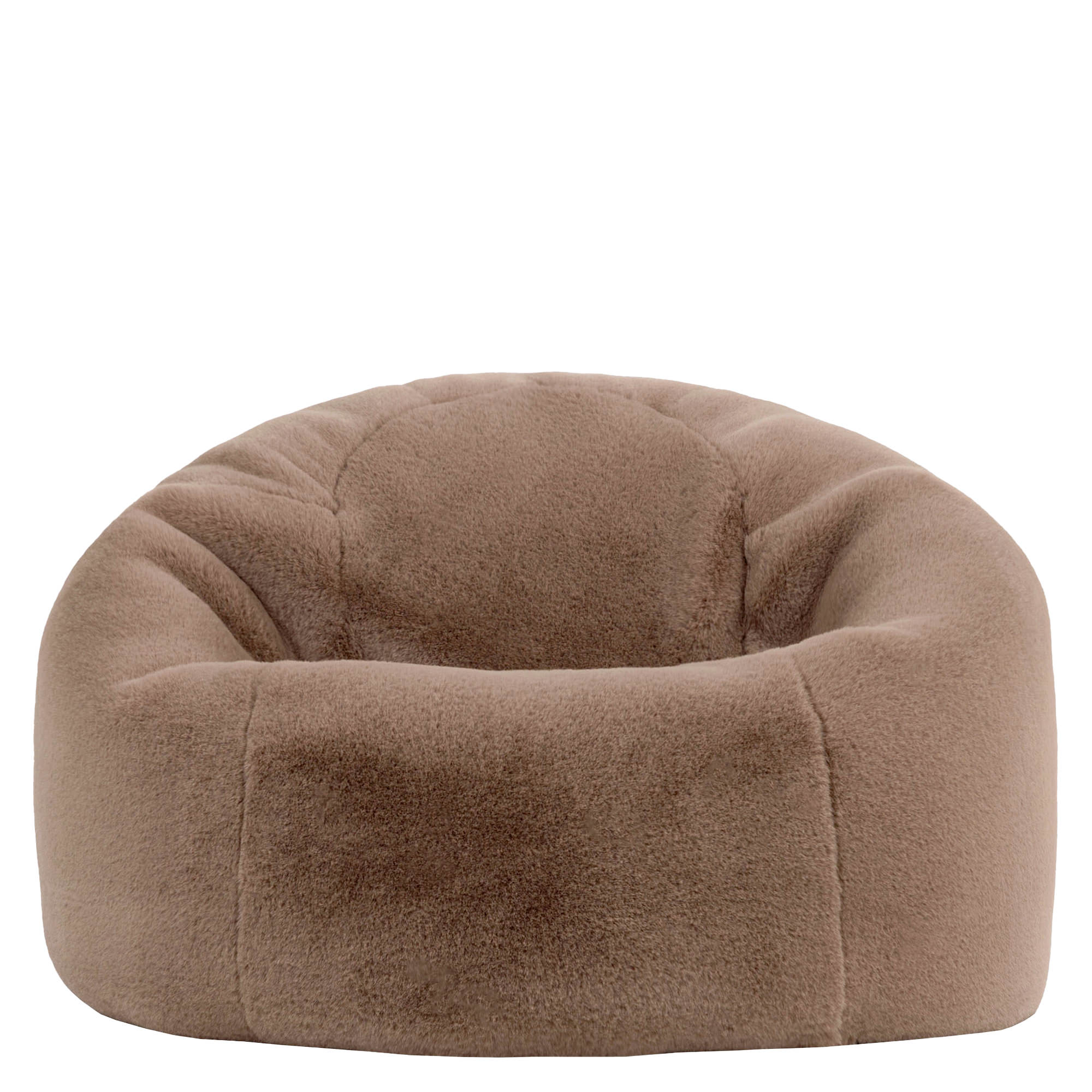 Pouf classique Icon en imitation fourrure luxueuse de lapin, brun moka, salon, chambre, 85x85cm, Made in Allemagne, Oeko-Tex® - 4
