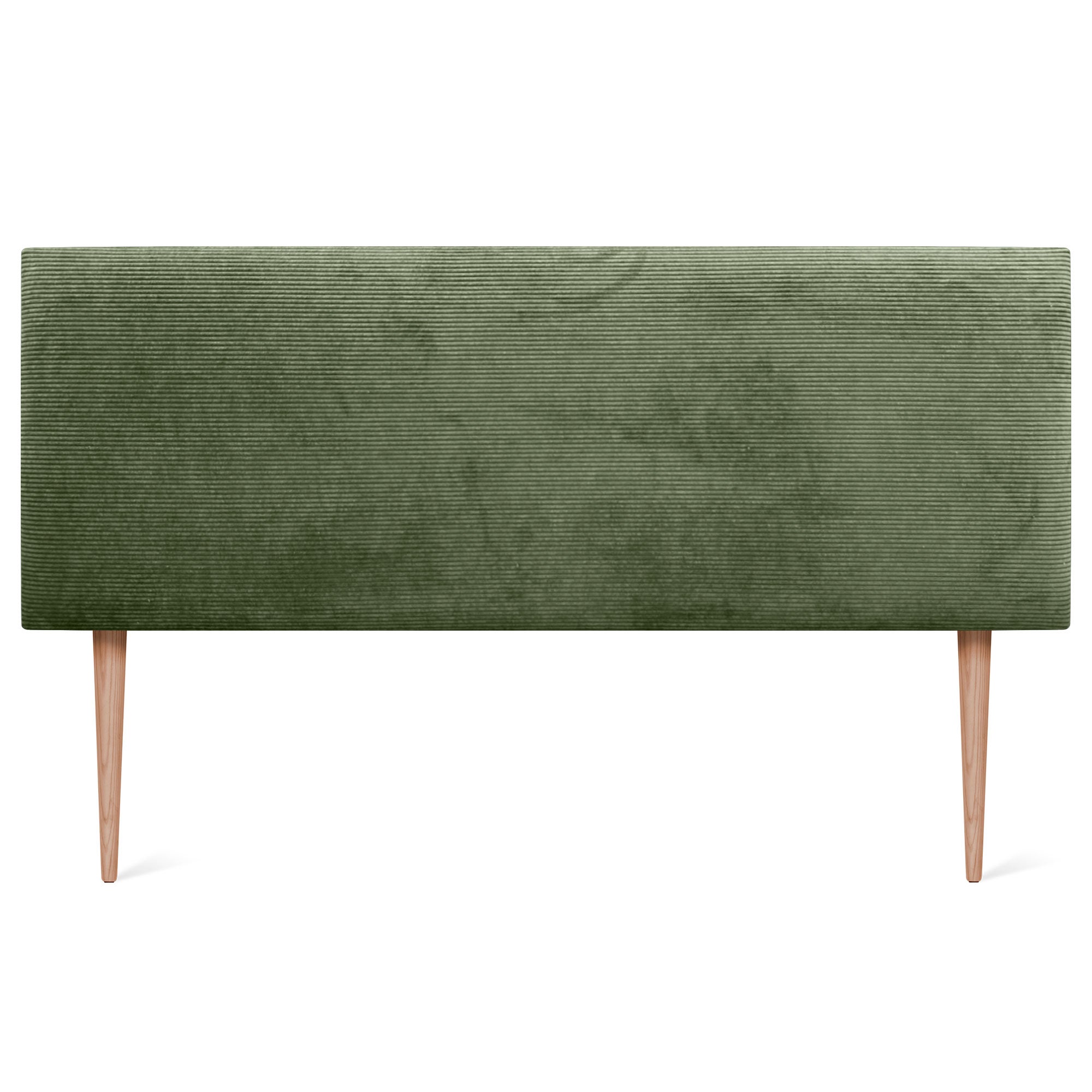 DHOME Tête de lit en Velours Côtelé Uni avec Pieds Haut de Gamme tête de Lit Rembourrée Moderne Lit Chambre de Luxe (Vert Jungle, 150x105cm) - 3