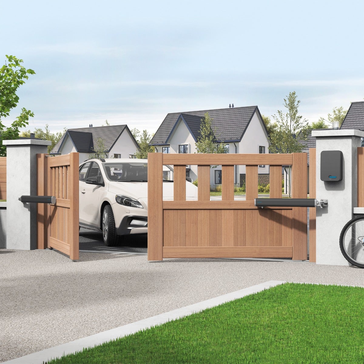 Motorisation solaire pour portail à battants - Moteur à vérins - Teha SE - 2