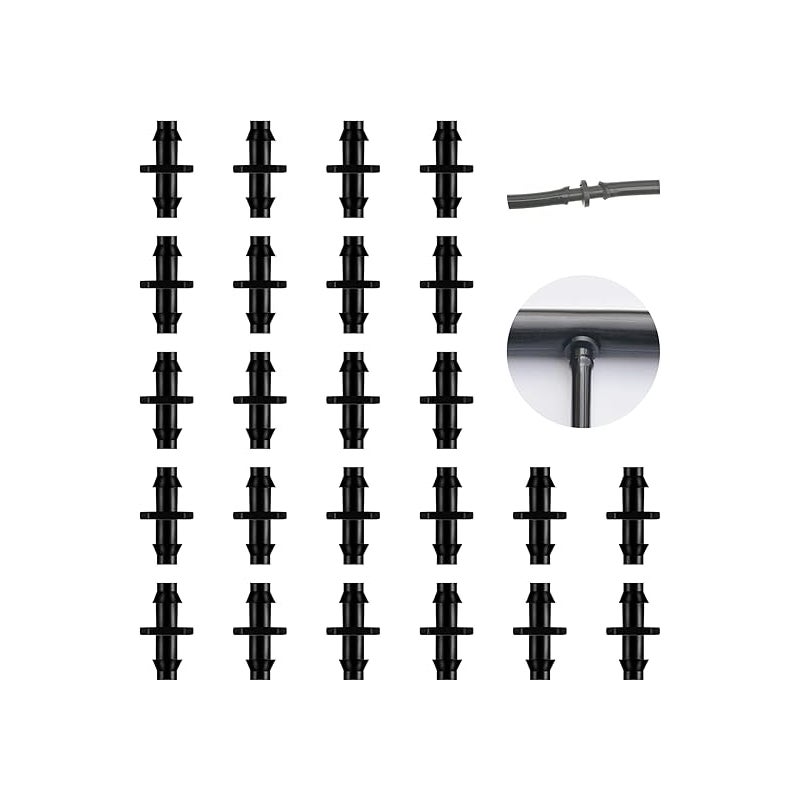 200 sztuk złączy do nawadniania kropelkowego, złączy z bolcami do nawadniania kropelkowego, pasujących do rur 1/4 cala, złączy prostych do nawadniania