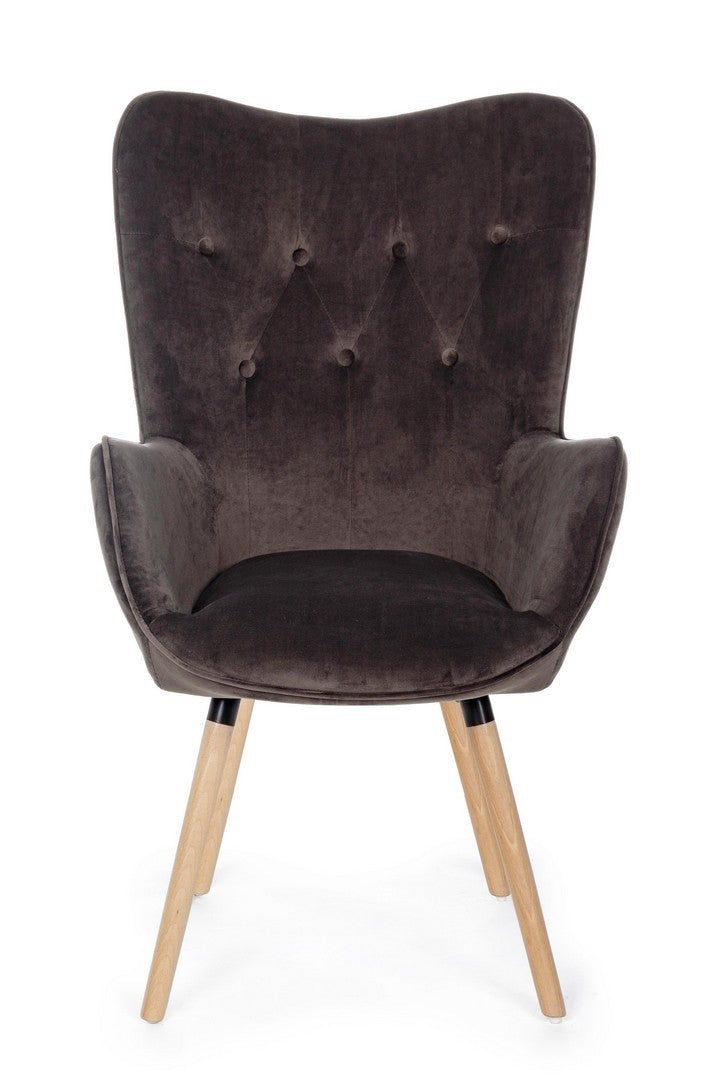 Fauteuil velours velours Juliet vert forêt - 3