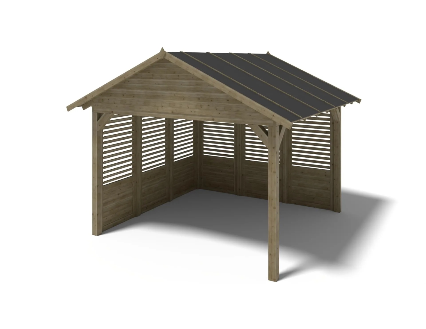 Altana ogrodowa wiata ALTANKA 4,04x4,04 m z panelami, drewniana, impregnowana, ALT129, 1szt.