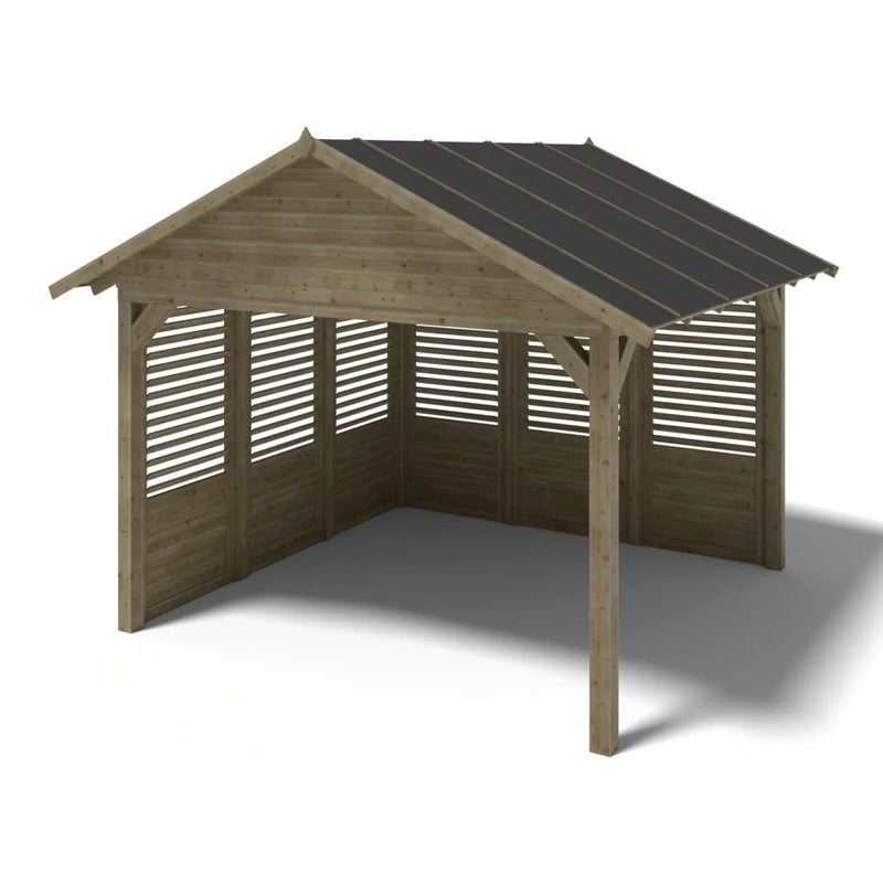 Altana ogrodowa wiata ALTANKA 4,04x4,04 m z panelami, drewniana, impregnowana, ALT129, 1szt.
