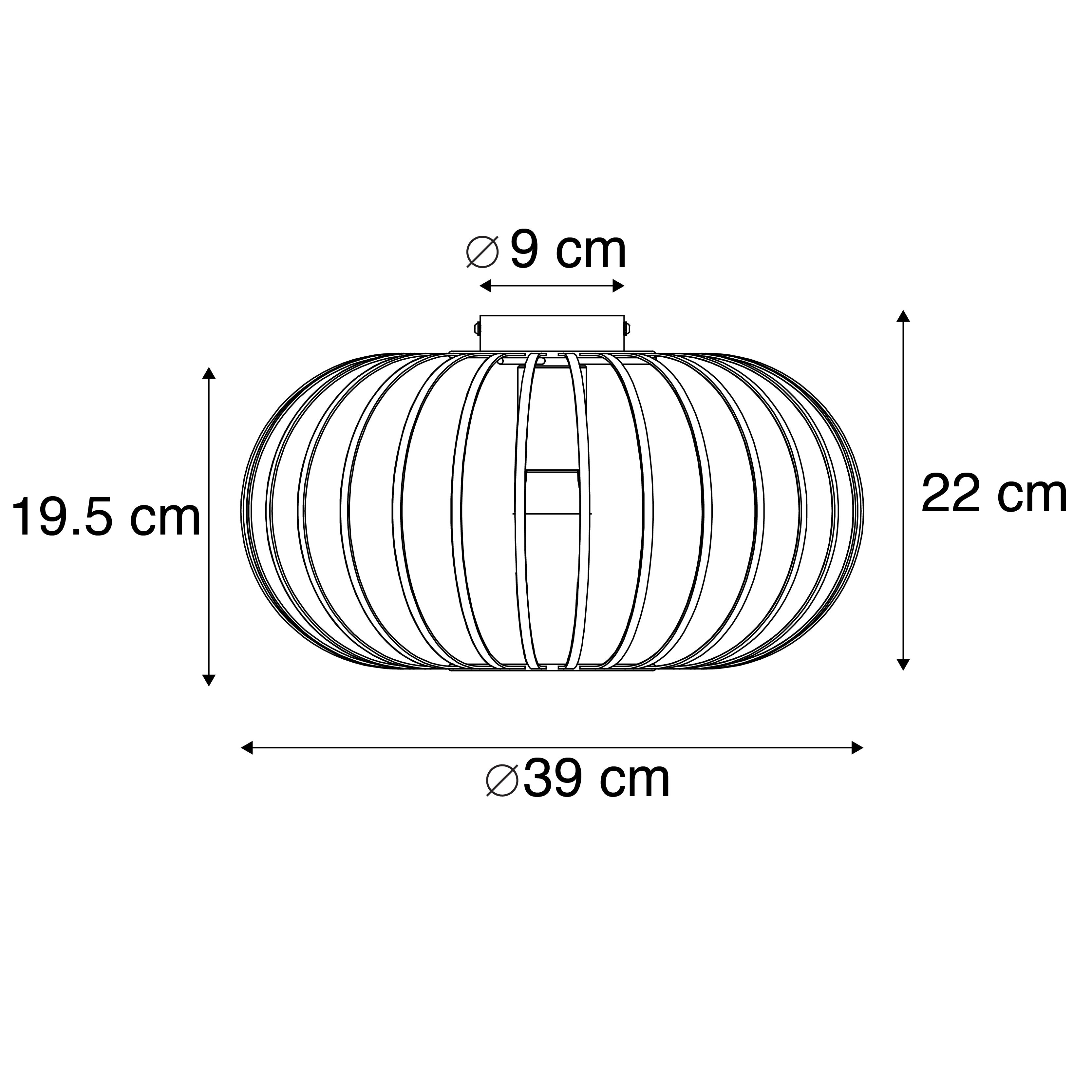 Qazqa design plafonnier - Johanna - gold, rond, max. 40w, e27, 39cm, idéal pour la chambre et le salon - 3