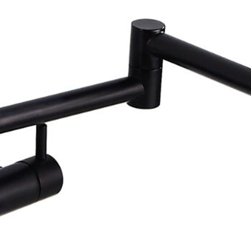 Czarna ścienna bateria kuchenna teleskopowa – Jednouchwytowa, woda zimna, nowoczesny i składany design