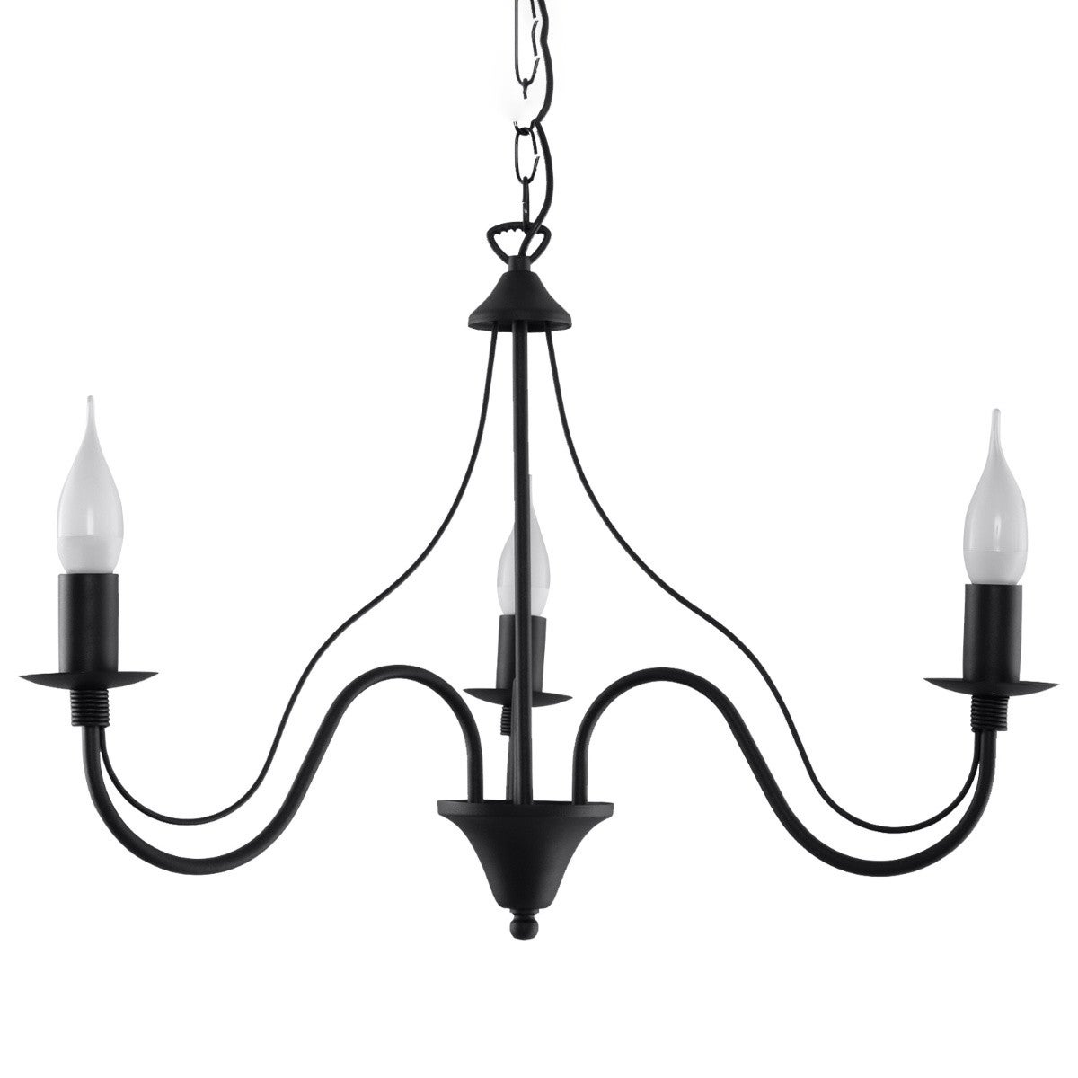 Lampa wisząca Minerwa czarna 3xE14x10W wym: 80 x 60 x 60 cm metal Sollux Lighting