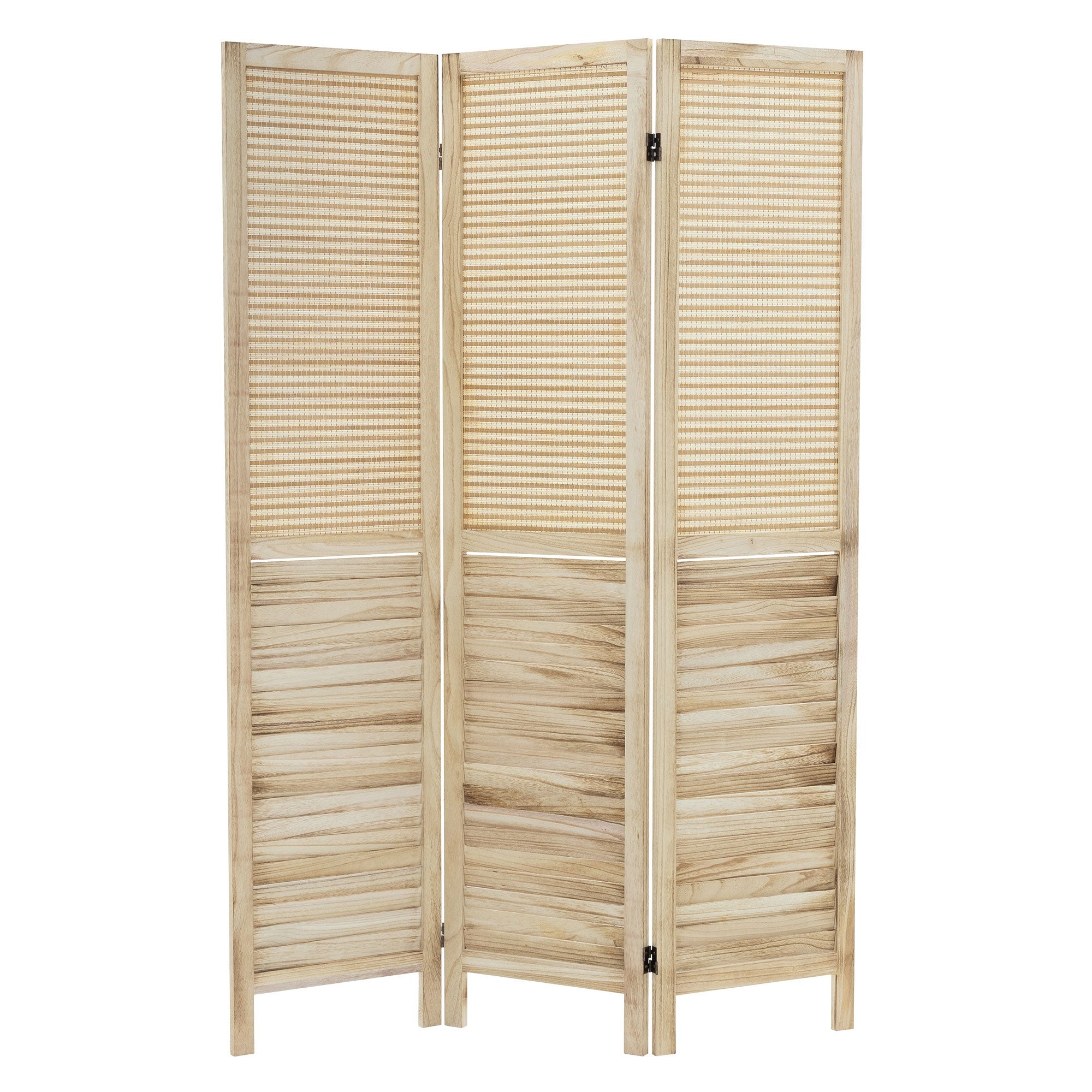 HOMCOM Paravent intérieur 4 Panneaux 181L x 180H cm 2 étagères Pliables