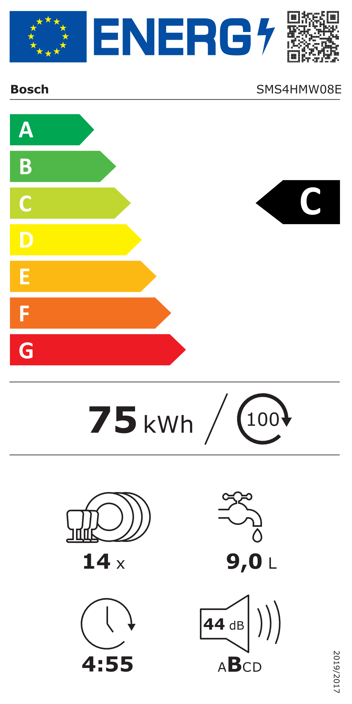 Lave-vaisselle pose libre Bosch Serie 4 SMS4HMW08E 60 cm 14 couverts 44 dB Home Connect - 10