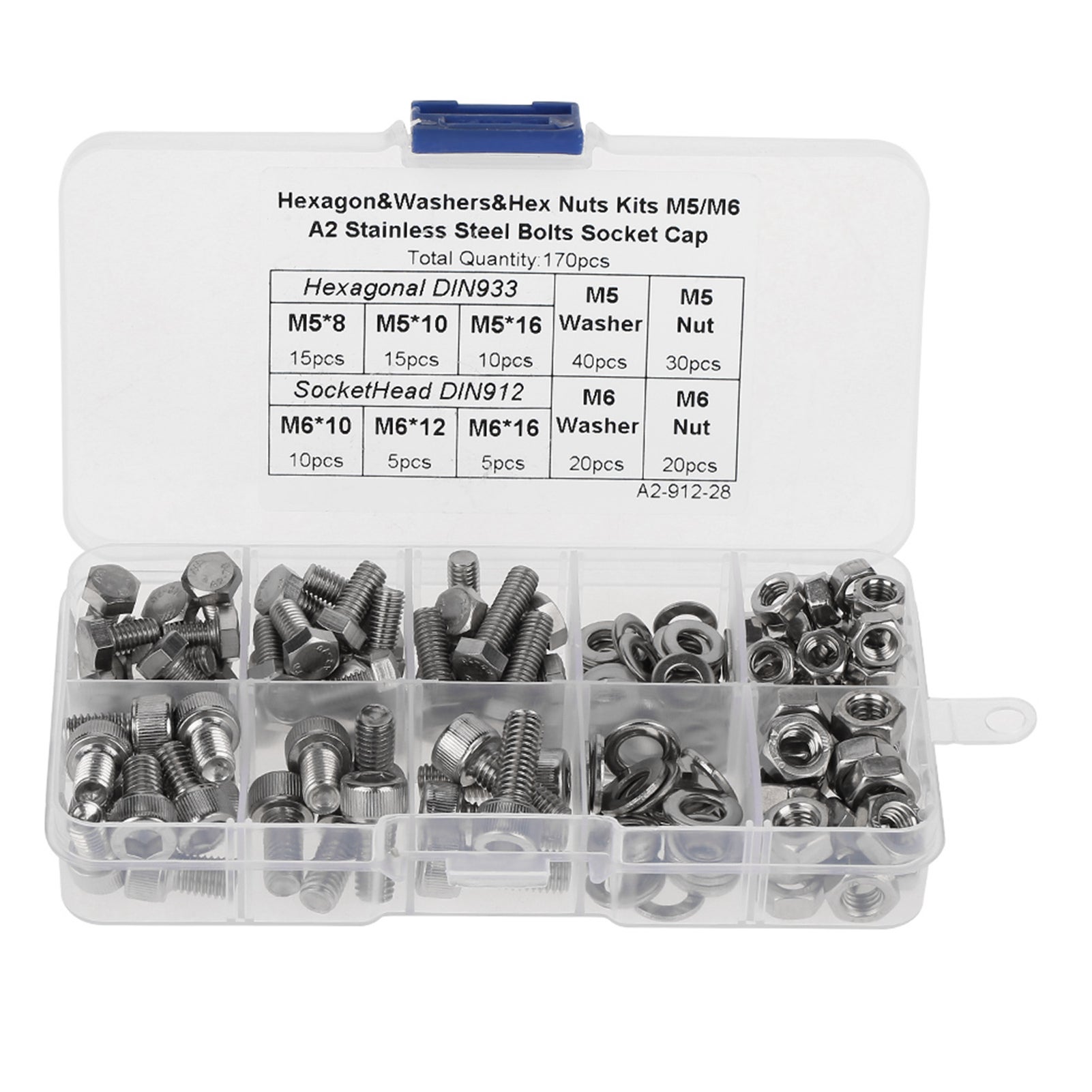 Warhammer Bits Assortimento Viti Testa Tappo M3 M5 M6 M8 In Acciaio Inox Con Dadi E Rondelle - Per Fai Da Te E Riparazioni Bulloneria Inox Per Fai-da-te - Foto 2